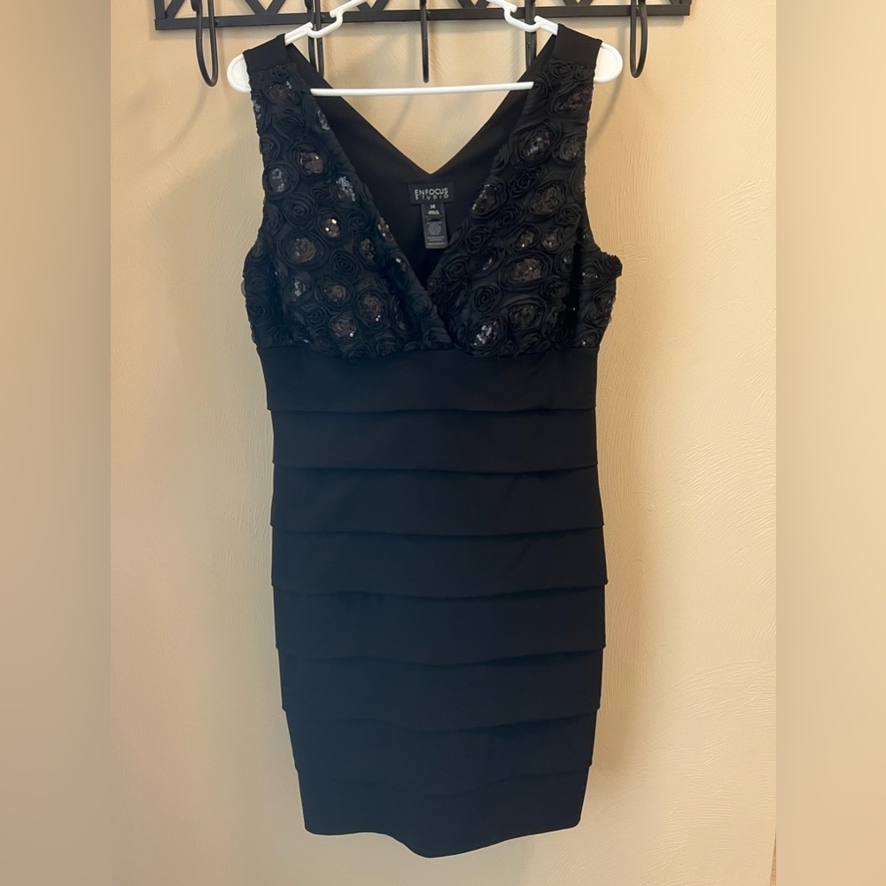 EUC Enfocus Studio bodycon black dress 14